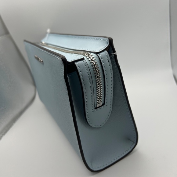 MAKE OFFER! Michael Kors Sheila Small Non-Leather Vegan Crossbody Bag Vista Blue - Picture 3 of 9